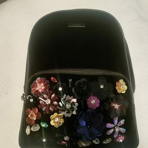 Aldo black suede mini backpack
